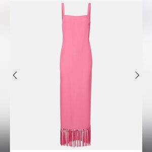 Square-Neck Pink Maxi Dress with Slim Straps
